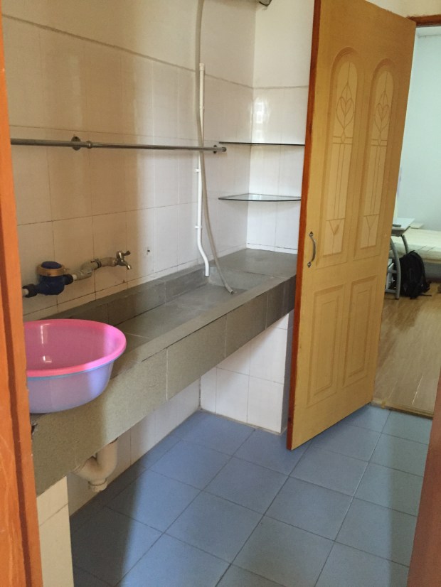 BEFORE: The sink portion of my bathroom.