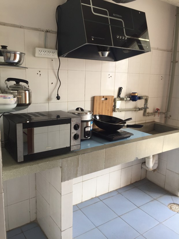 BEFORE: This was my "fully furnished" kitchen. Good thing I'm not much of a cook.