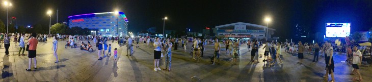 I was wrong when I thought this city was small. It's only small on the Chinese city scale. This is the square where people from the ages 1 month- 100 years old come and socialize, dance, and just enjoy the night every single night!