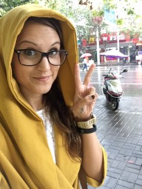 Venturing out on my own in the rain like little yellow riding hood for the best noodles EVER. Can you say super fresh?