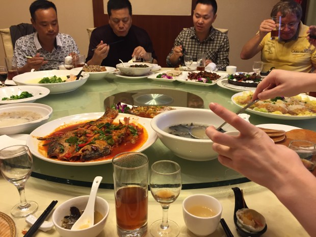 Our fancy meal with Mr. Fang